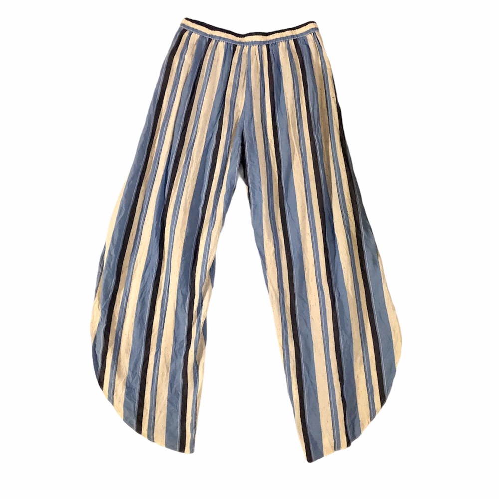 Anthropologie Drew Stripe Tulip Split Leg Pull On Pants - Picture 3 of 11